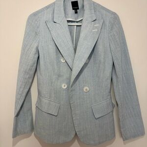 Pale Blue Double-Breasted Blazer